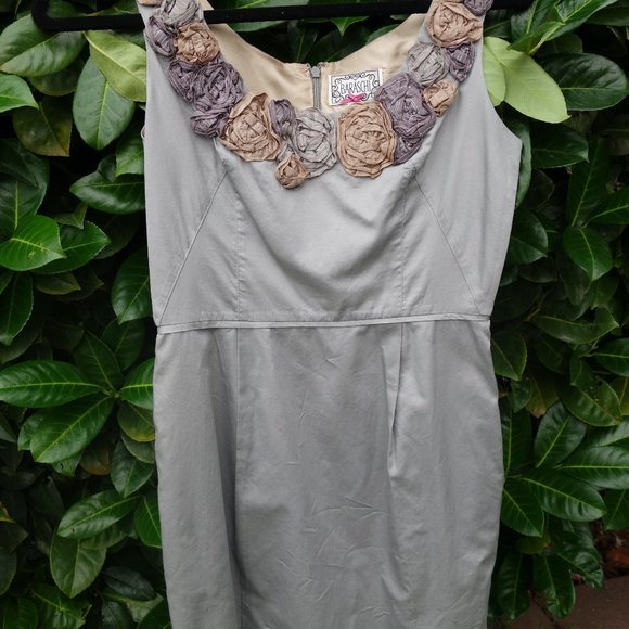 Anthropo baraschi in the wings gray sheath dress 2 - Picture 2 of 4